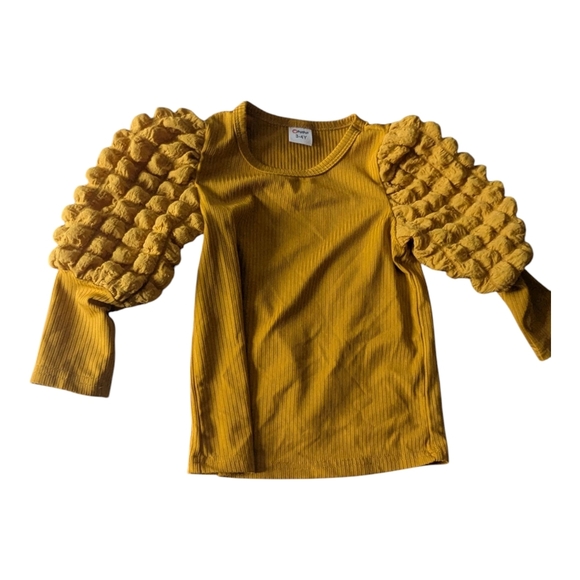PatPat Toddler Ribbed Top, Mustard Yellow. Size 3-4Y. - Picture 3 of 8